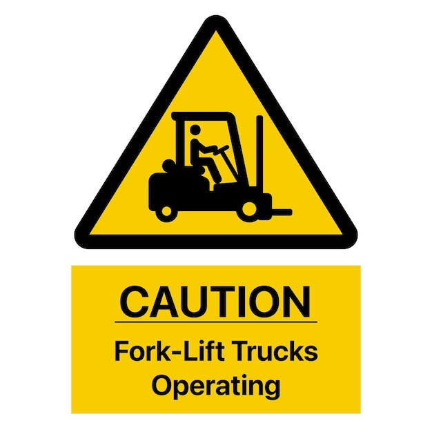 Free vector caution forklift sign