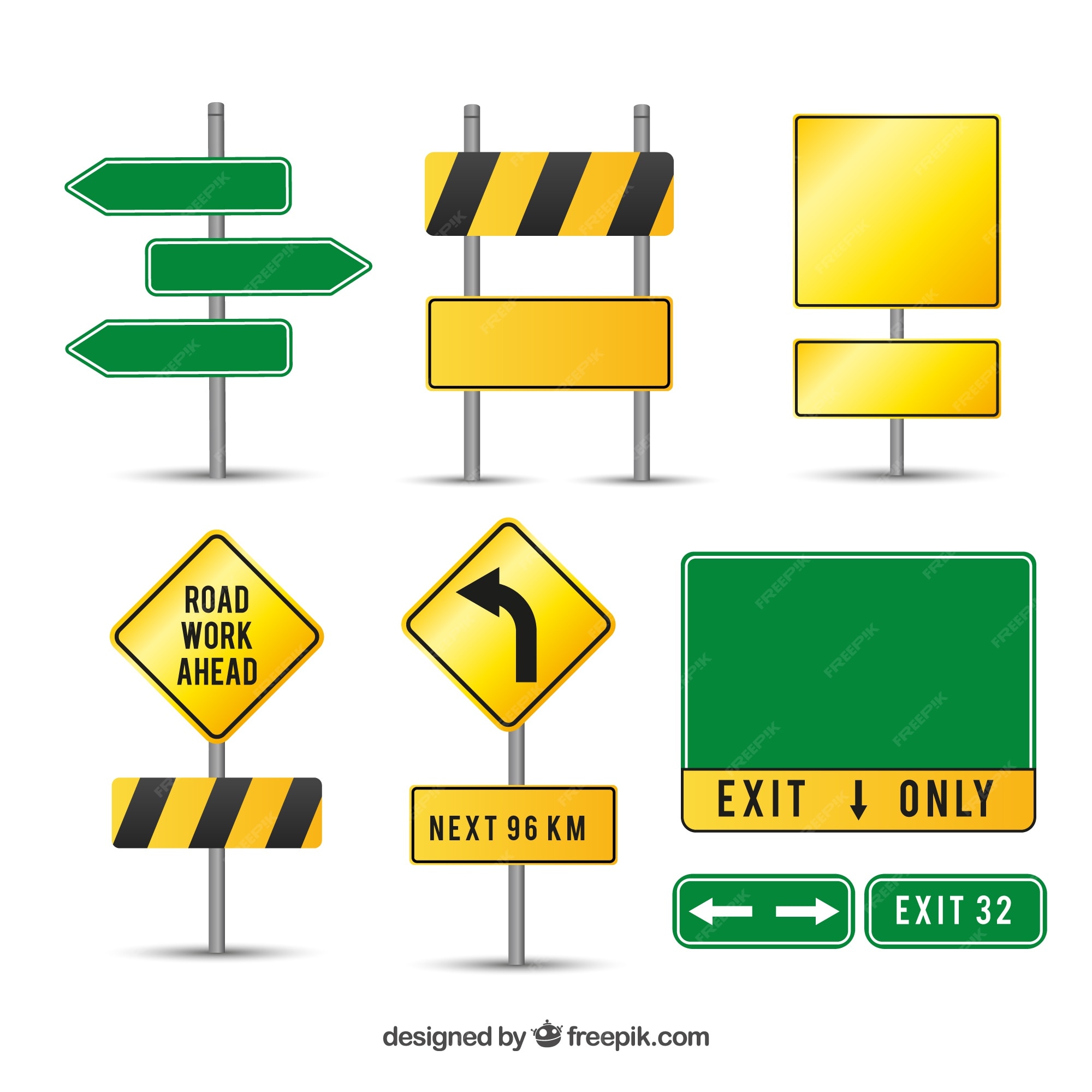 yellow road signs and meanings