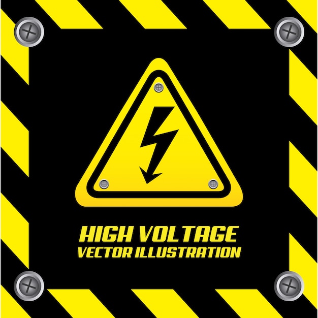 Free vector caution signal over black