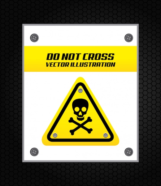 Free vector caution signal over black