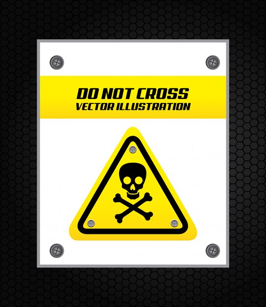 Free Vector caution signal over black