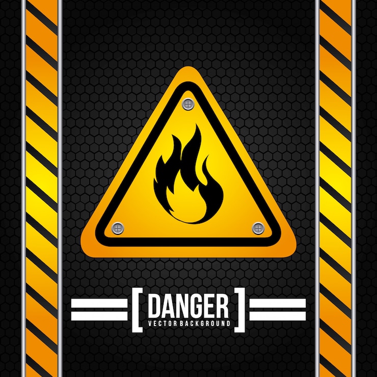Free Vector caution signal over black