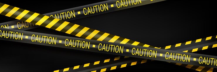 Free Vector caution tape with black and yellow stripes