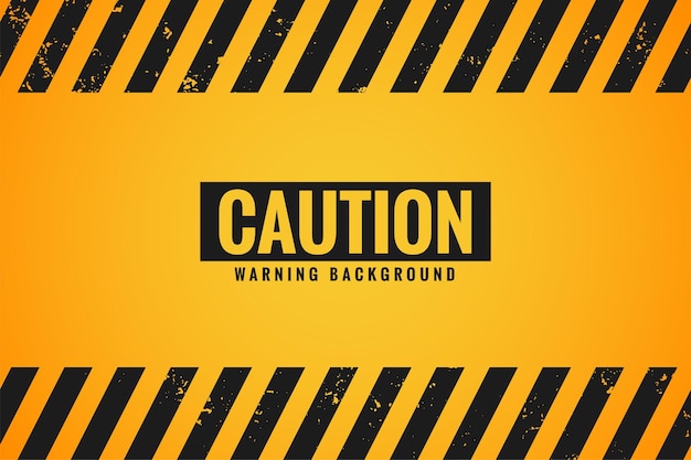 Caution warning yellow background with black stripes