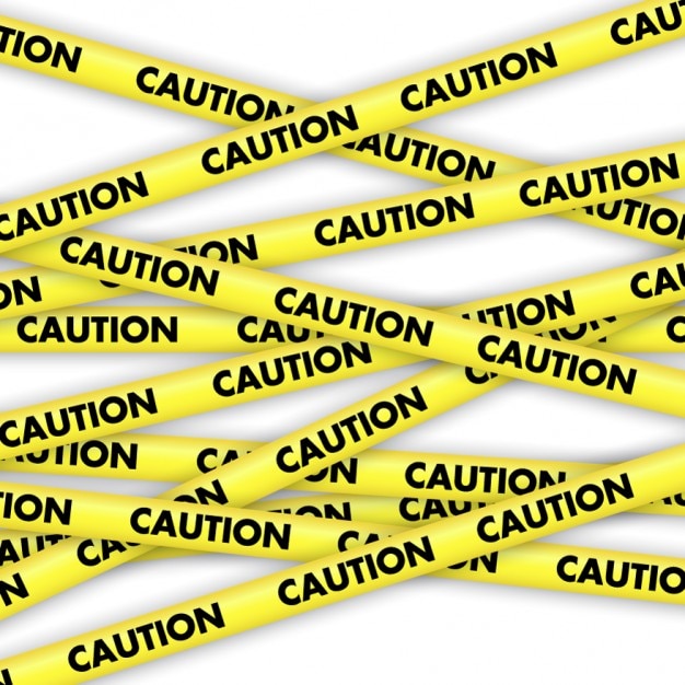 Caution yellow tapes