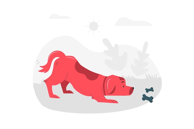 Cautious dog concept illustration