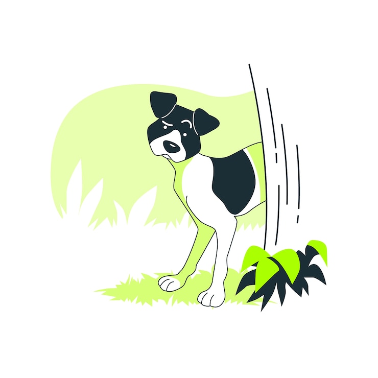 Free Vector cautious dog concept illustration