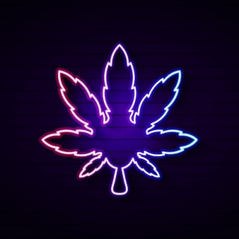 라인 아트 스타일 로고 디자인이 있는 cbd 대마초 마리화나 냄비 대마 잎