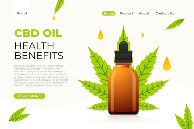 Cbd oil health benefits landing page template