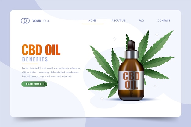 Бесплатное векторное изображение Шаблон целевой страницы cbd oil