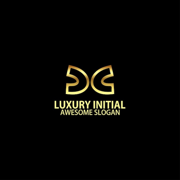 Free vector cc initial with luxury logo design line art