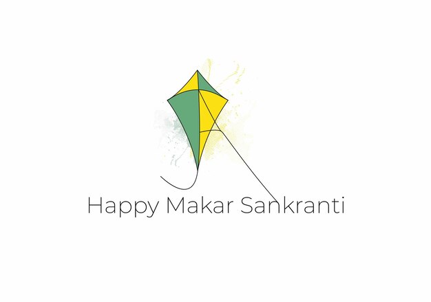 Celebrate Makar Sankranti Background with Colorful Kites with Manja.