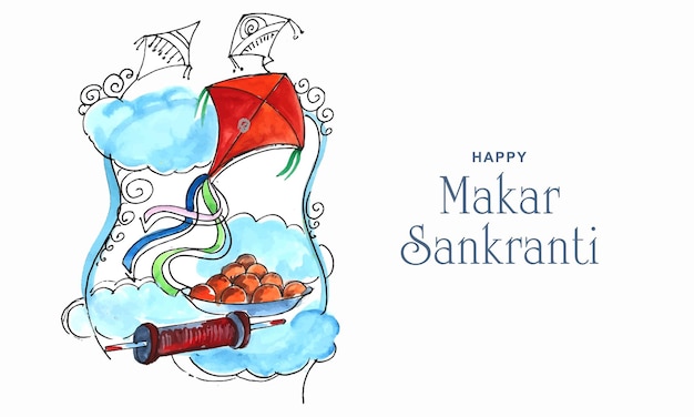 Celebrate Makar Sankranti greeting card background