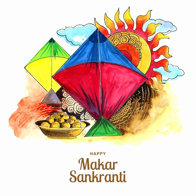 Celebrate Makar Sankranti greeting card background