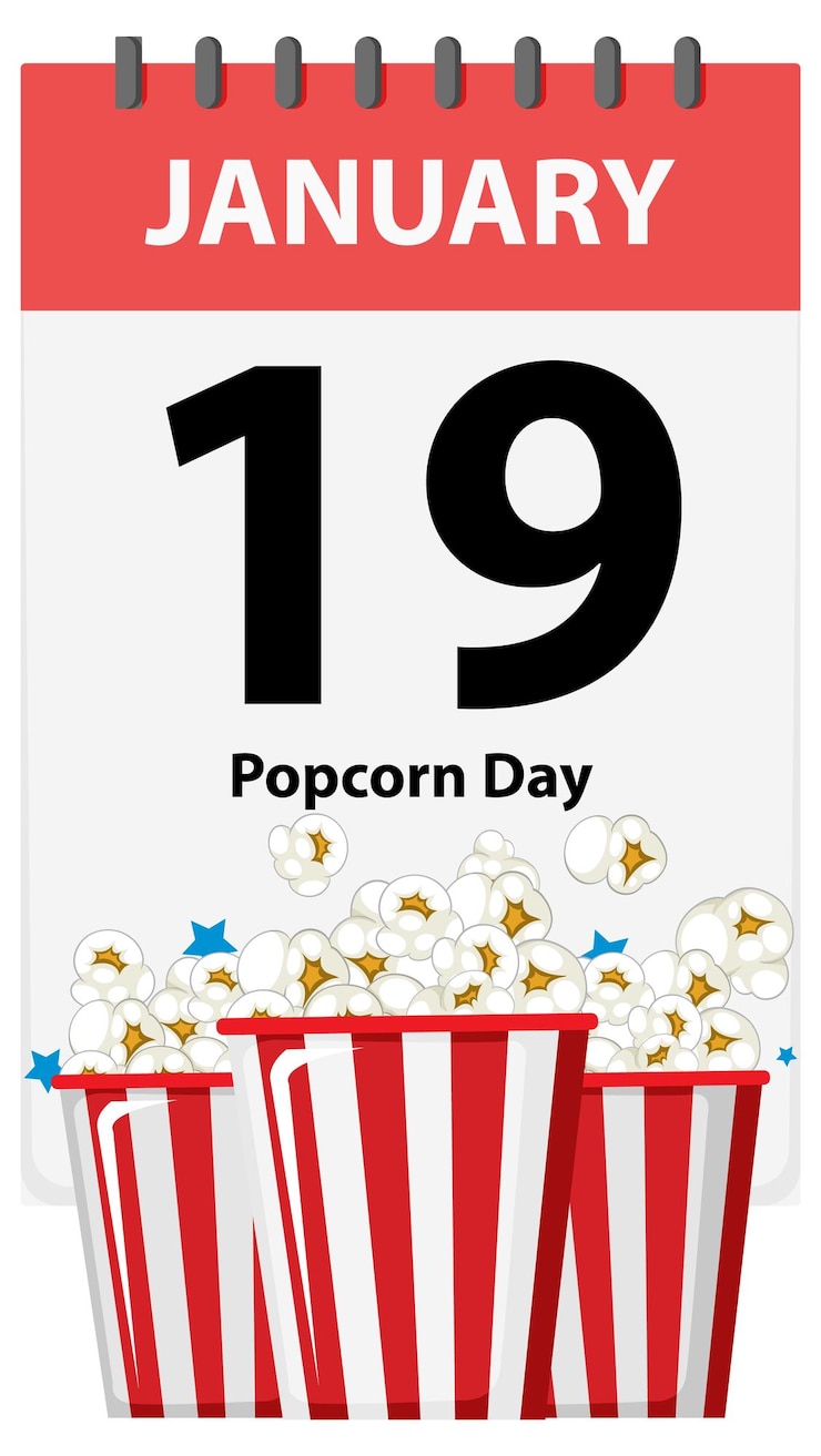 Free Vector celebrate popcorn day on january 19