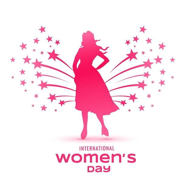 Celebrate women's day event with bursting star background design