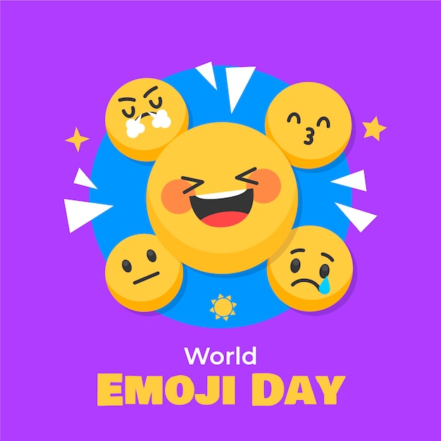 Free vector celebrate world emoji day background