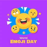 Vettore gratuito celebra lo sfondo della giornata mondiale delle emoji