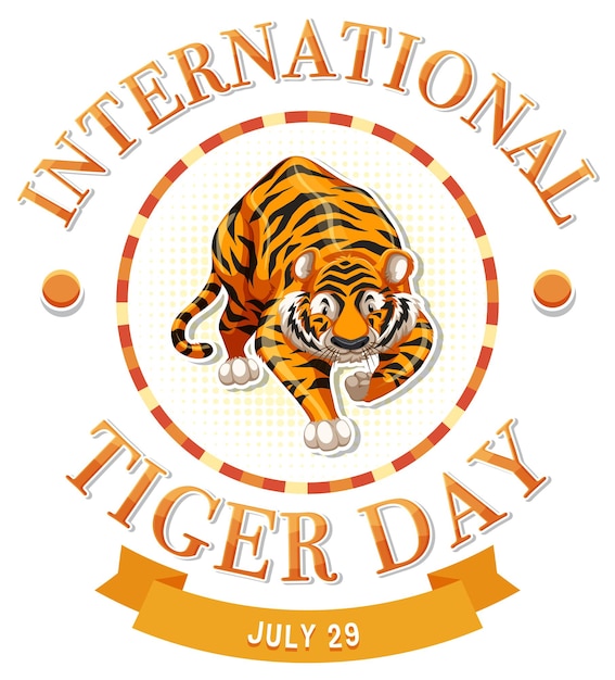 Free vector celebrating international tiger day illustration