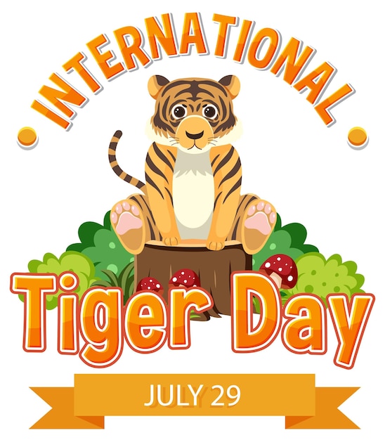 Free vector celebrating international tiger day illustration