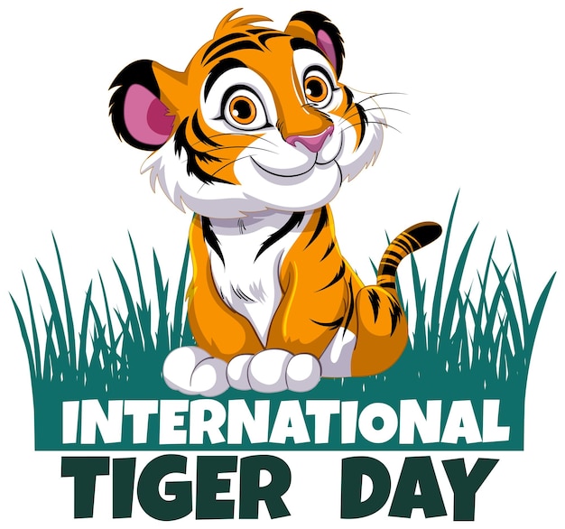 Free vector celebrating international tiger day