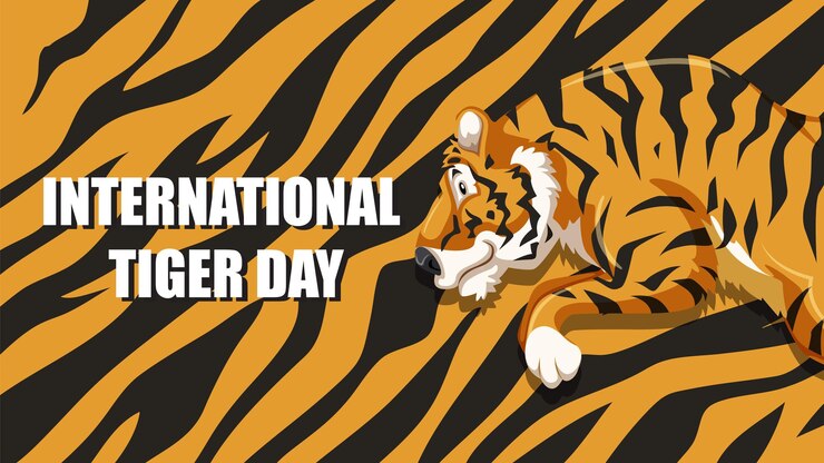 Free Vector celebrating international tiger day