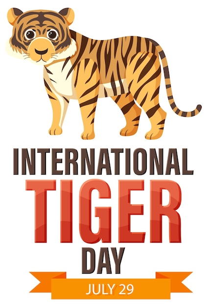 Free vector celebrating international tiger day