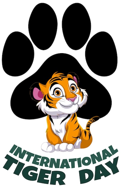 Free vector celebrating international tiger day