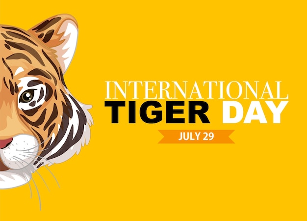 Vettore gratuito celebrazione della giornata internazionale della tigre
