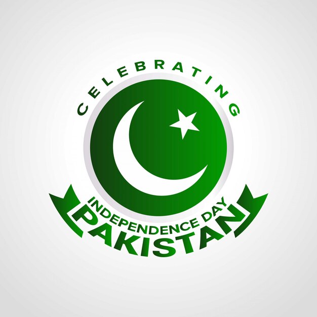 타이포그래피로 파키스탄 독립 기념일을 축하합니다.