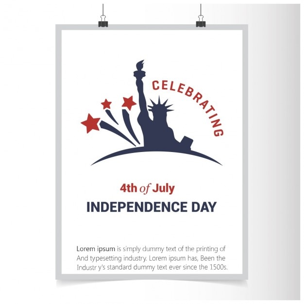 免费矢量庆祝7月4日独立日的海报