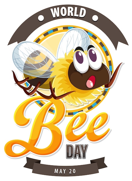 Free vector celebrating world bee day illustration