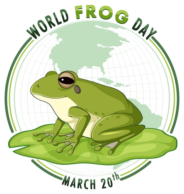 Free vector celebrating world frog day illustration