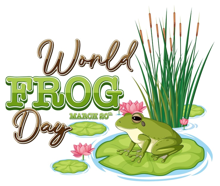 Free Vector celebrating world frog day illustration