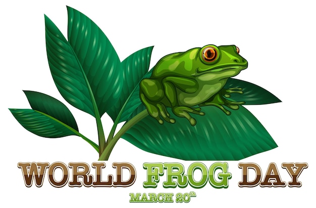 Free vector celebrating world frog day illustration