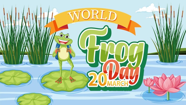 Free vector celebrating world frog day illustration