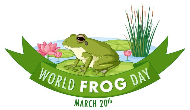 Free vector celebrating world frog day illustration