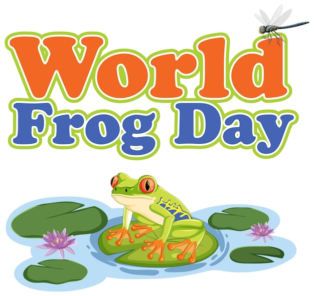 Free vector celebrating world frog day illustration