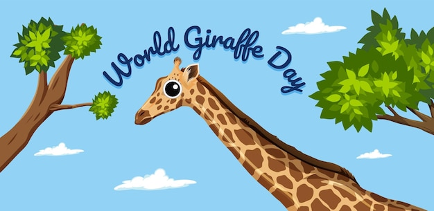 Vettore gratuito illustrazione per celebrare la giornata mondiale della giraffa