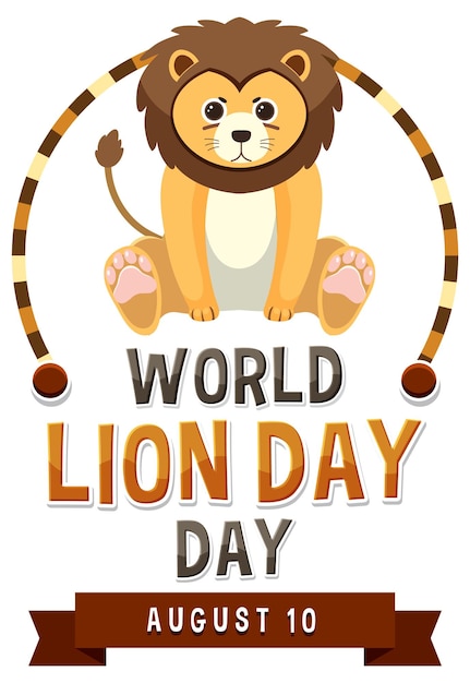 Free vector celebrating world lion day illustration