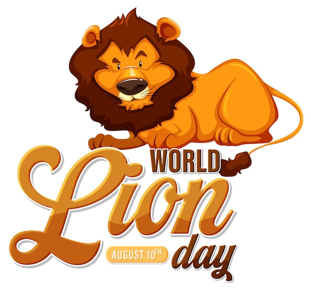 Celebrating world lion day illustration