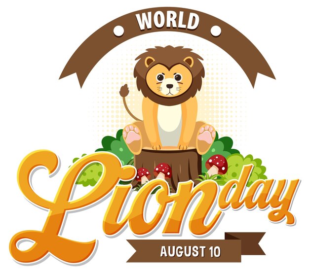 Free vector celebrating world lion day illustration