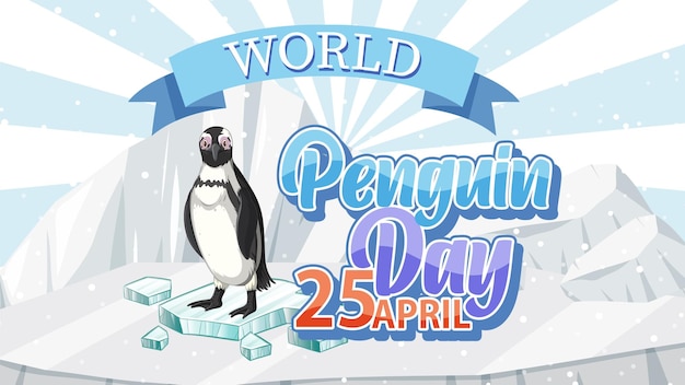 Illustrazione per celebrare la giornata mondiale dei pinguini