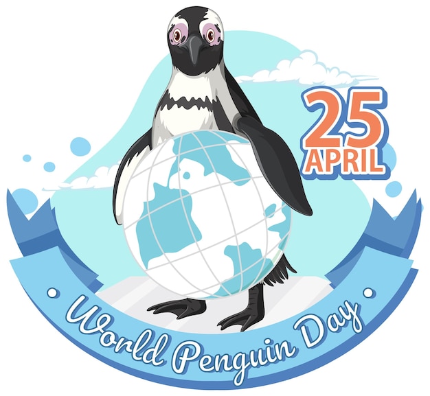 Celebrating world penguin day illustration