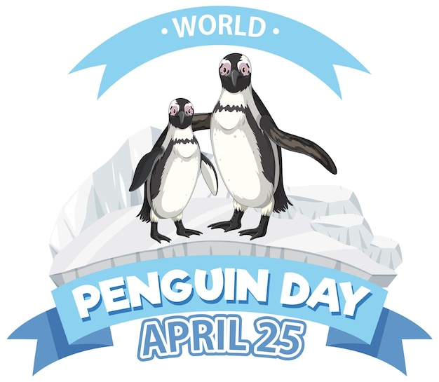 Free vector celebrating world penguin day illustration