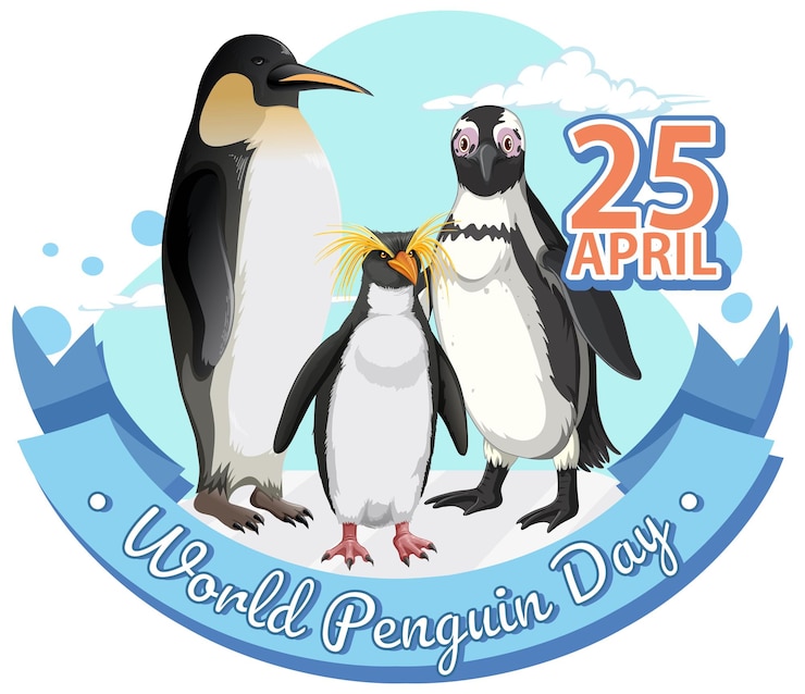 Free Vector celebrating world penguin day illustration