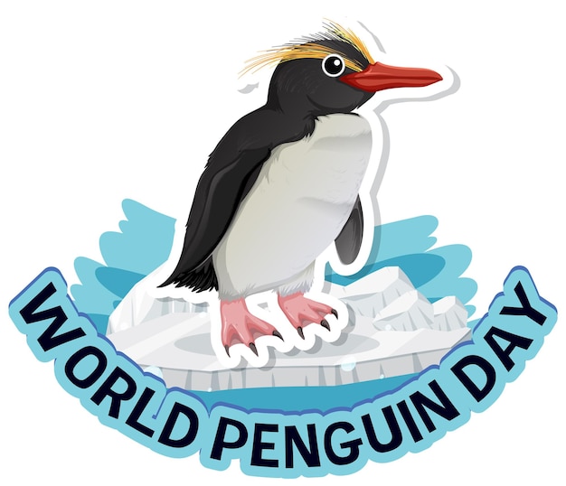 Free vector celebrating world penguin day illustration