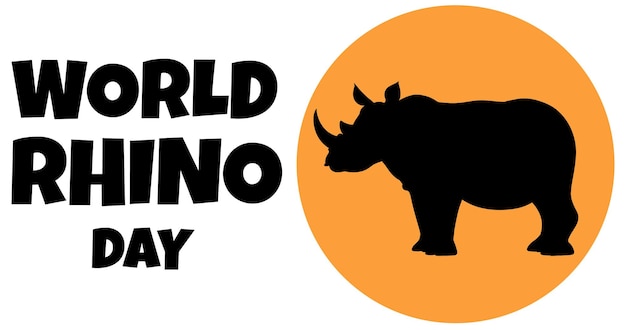 Free vector celebrating world rhino day illustration