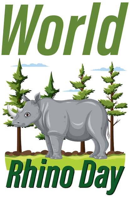 Free vector celebrating world rhino day illustration