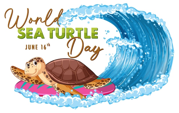 Free vector celebrating world sea turtle day illustration